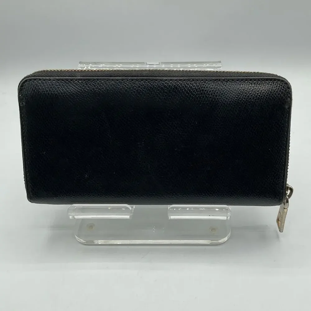 Coach Women's Zip Around Long Fold Wallet, Black- about 8 x 4 x 1 inches - Picture 2 of 6